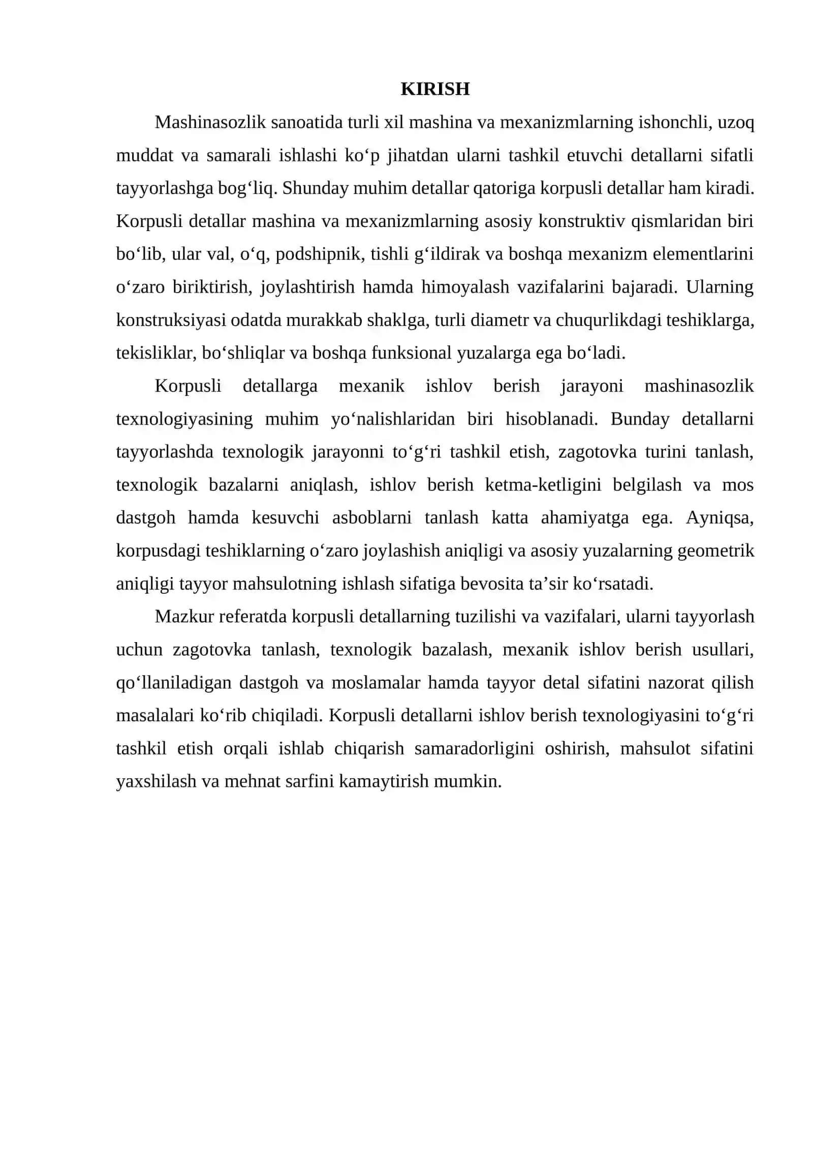 Korpusli detallarni ishlov berish texnologiyasi 2