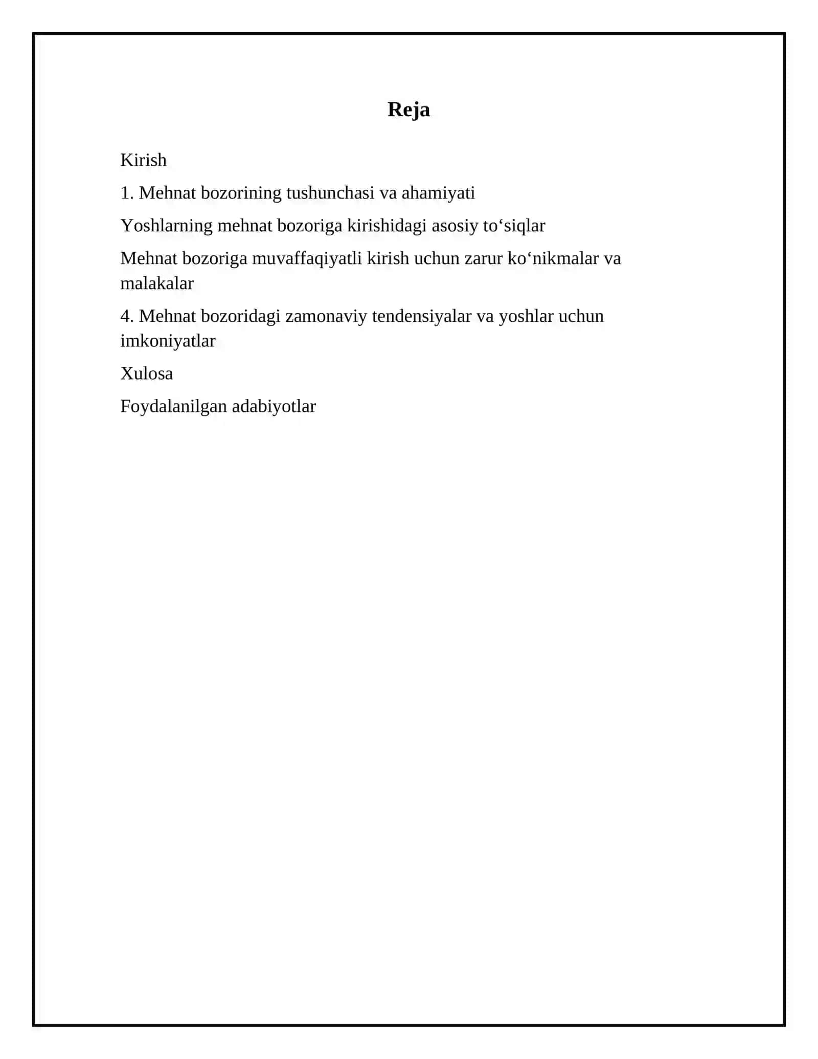 Mehnat bozoriga kirib borish 2