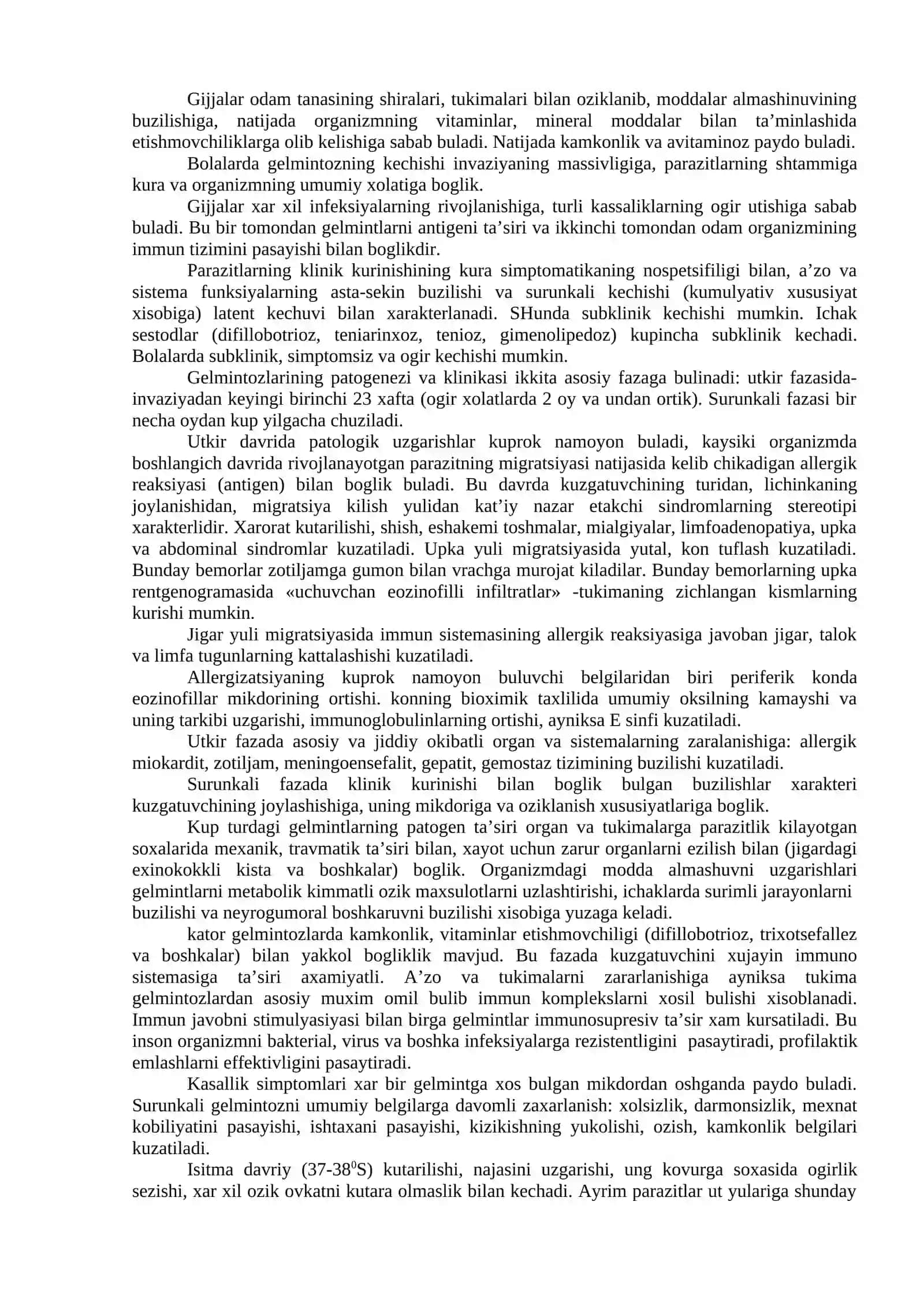 Mavzu 15: Parazitologik kasalliklarning (Bezgak, amyobiaz, lyamblioz) erta va qiyosiy tashxisoti. Parazitologik tekshiruv usullari 2