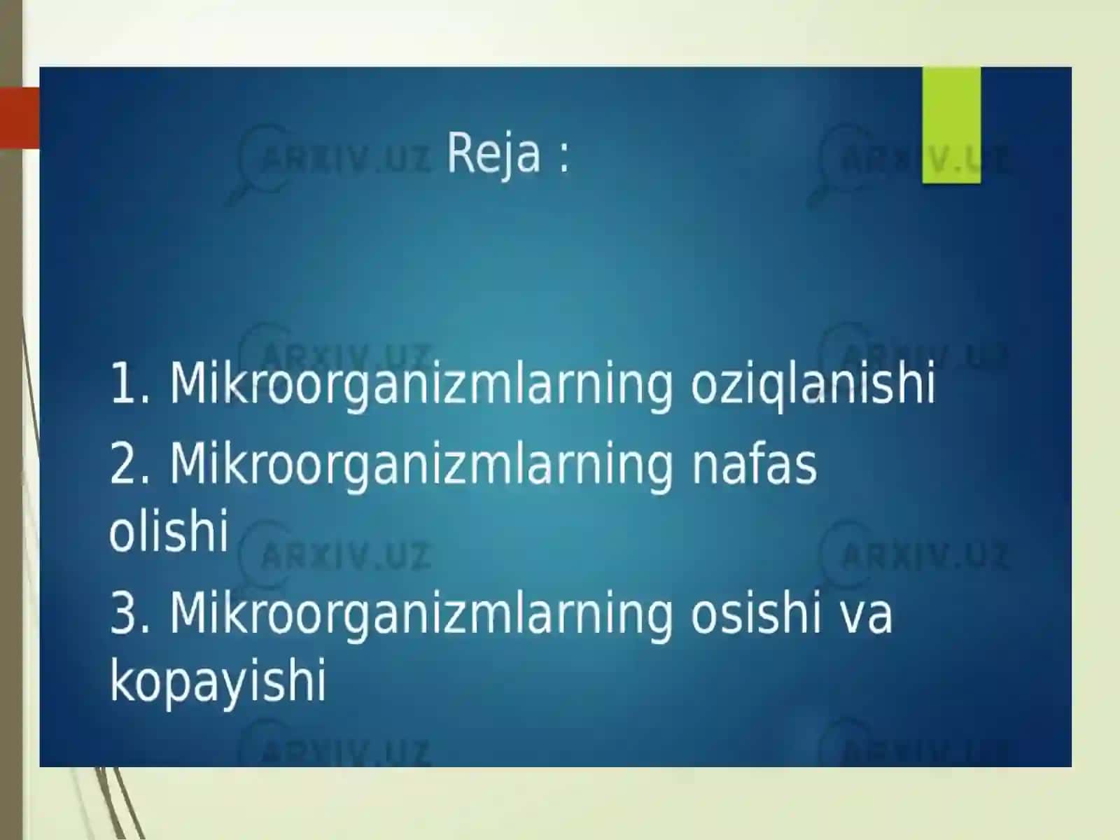 Mikroorganizmlar fiziologiyasi 2
