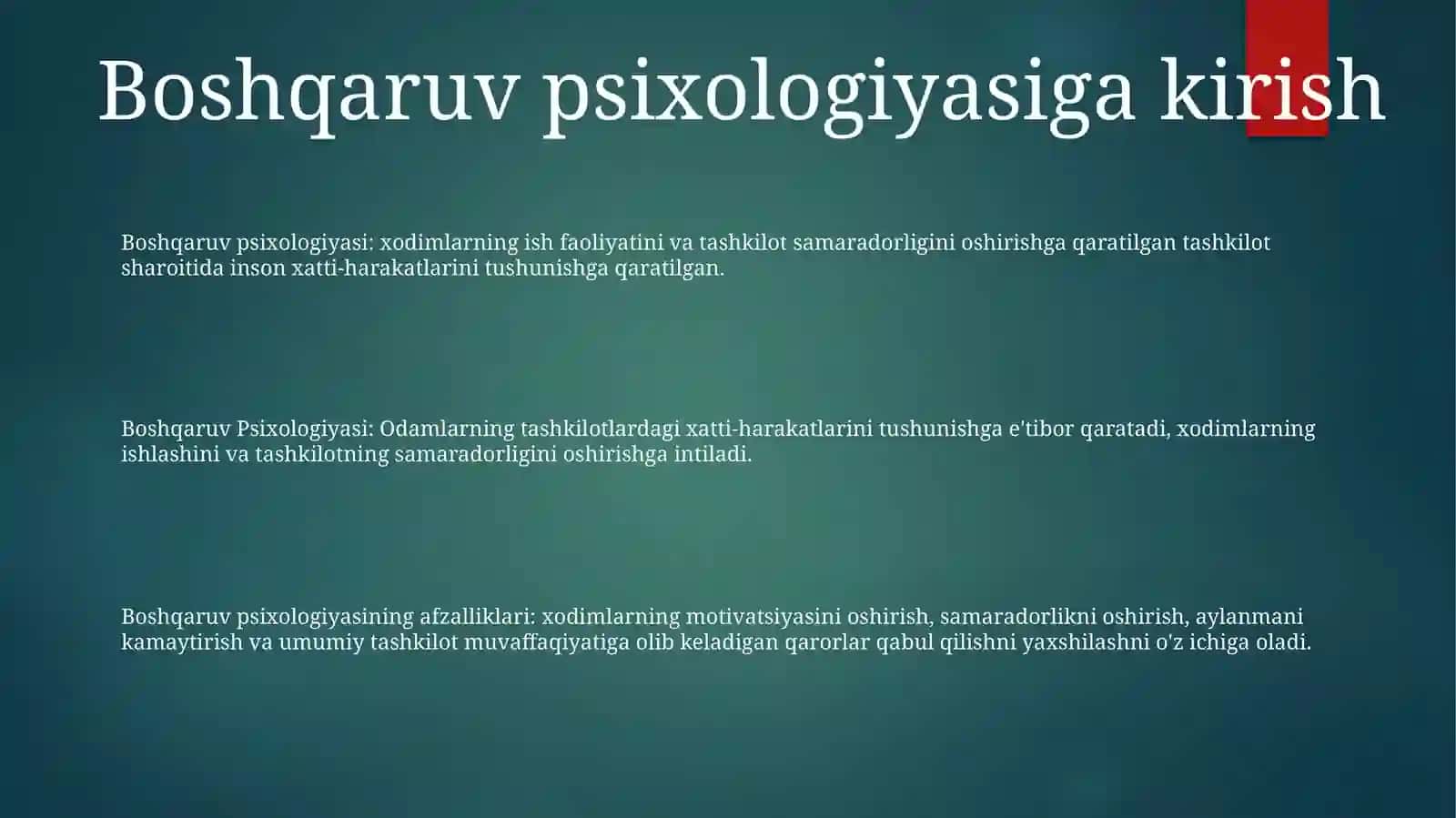 Boshqaruv Psixologiyasi 2