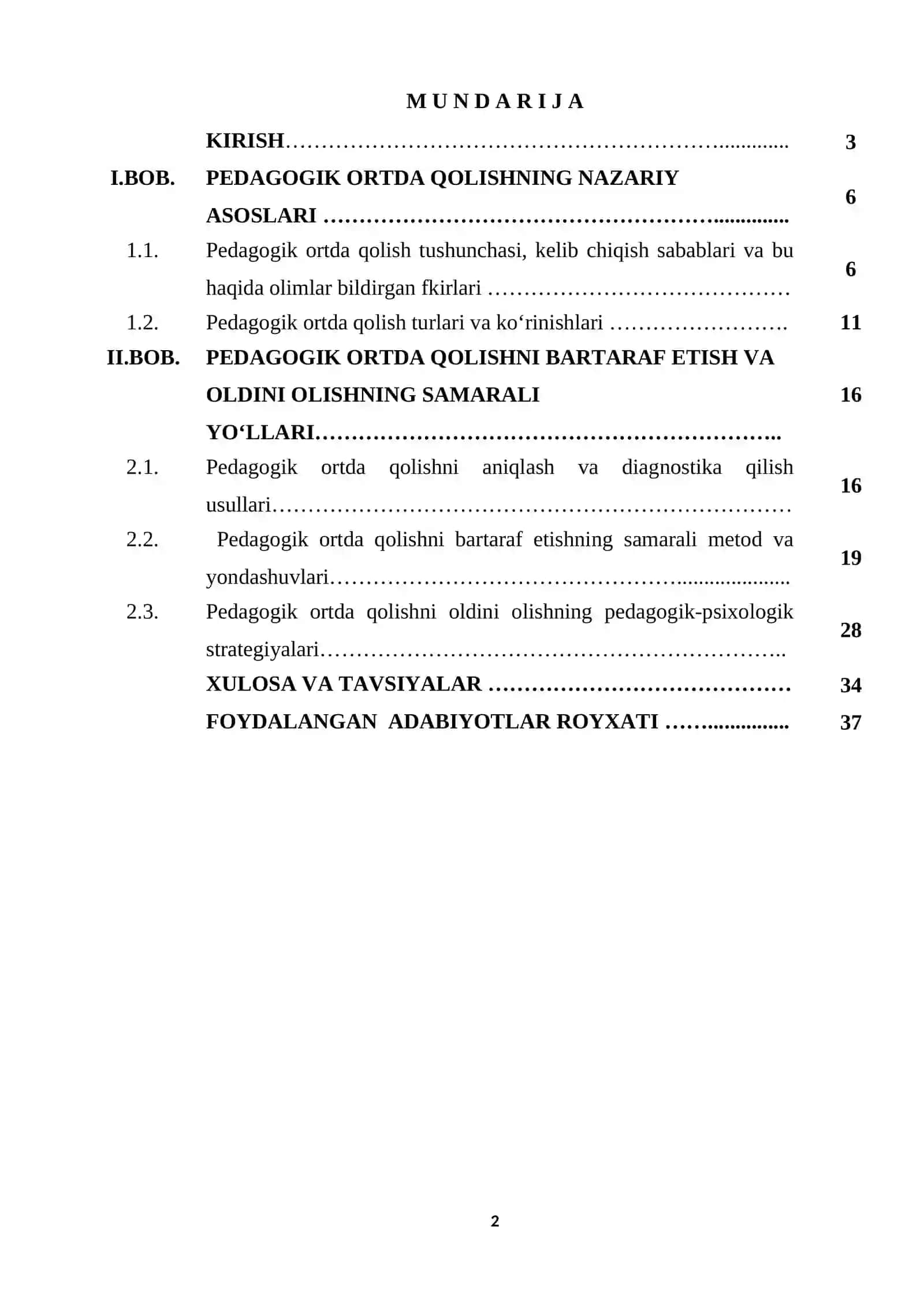 Pedagogik ortda qolish  muammosi 2