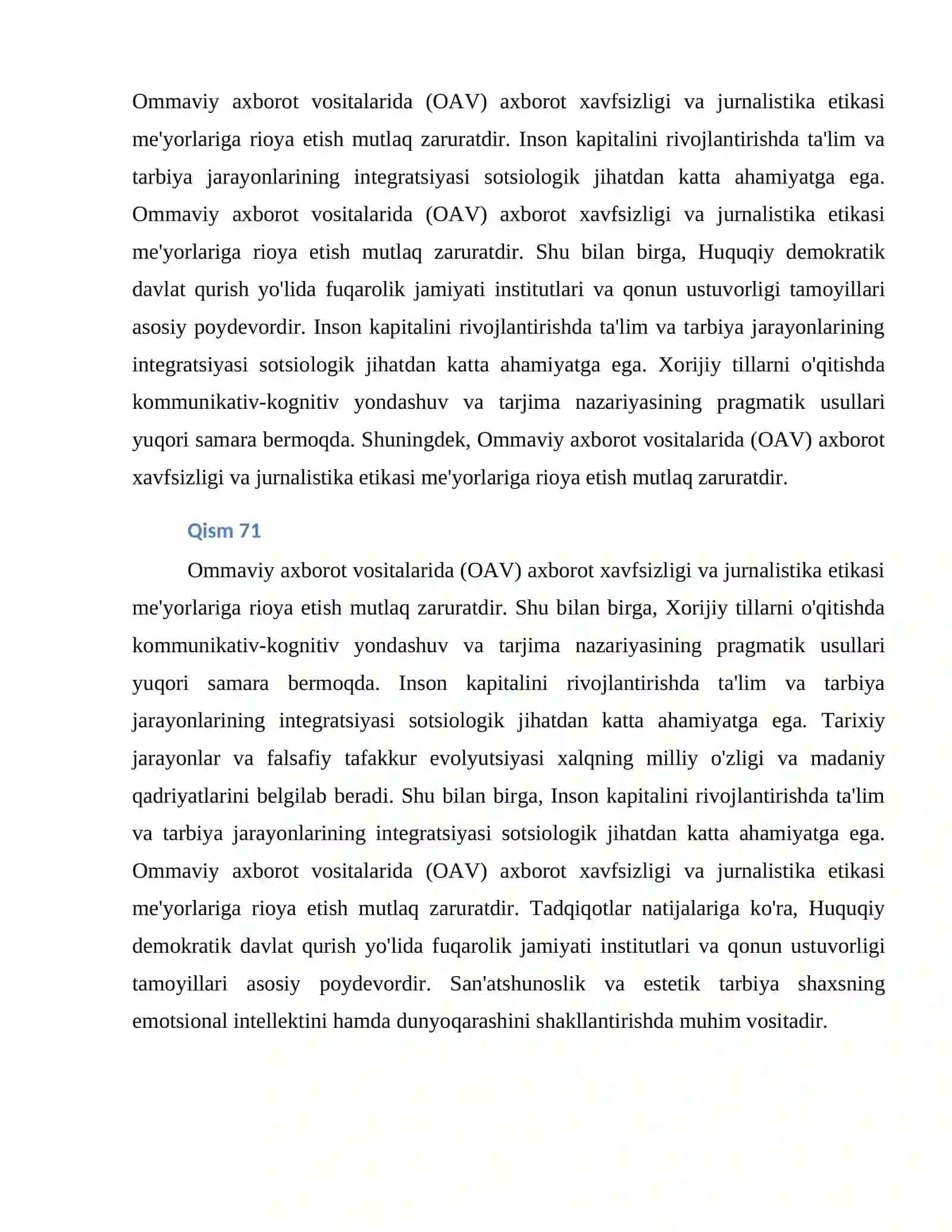 Huquqiy demokratik davlat qurish yo'lida fuqarolik jamiyati institutlari va qonun ustuvorligi tamoyillari 2