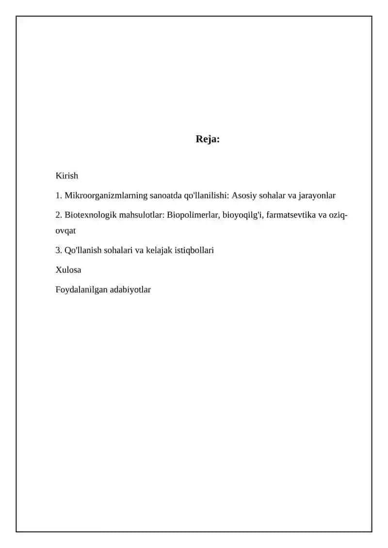 Mikroorganizmlardan sanoatda foydalanish 2