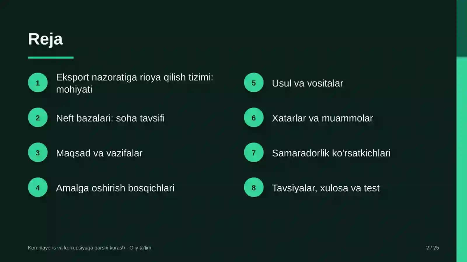 neft bazalarida eksport nazoratiga rioya qilish tizimi 4599 2