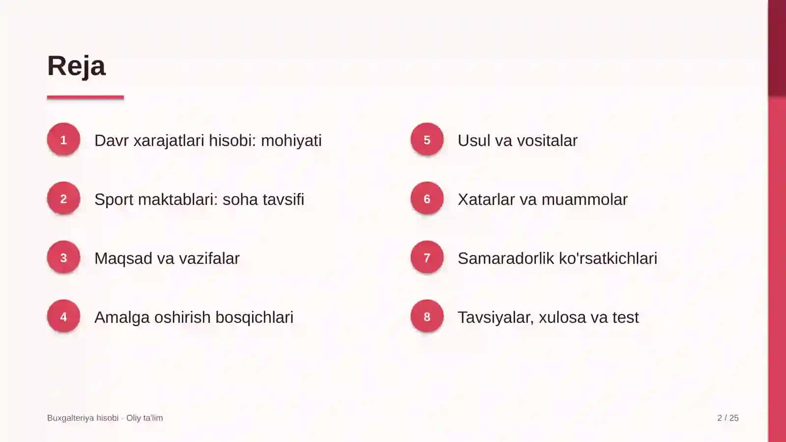Sport maktablarida davr xarajatlari hisobi 2
