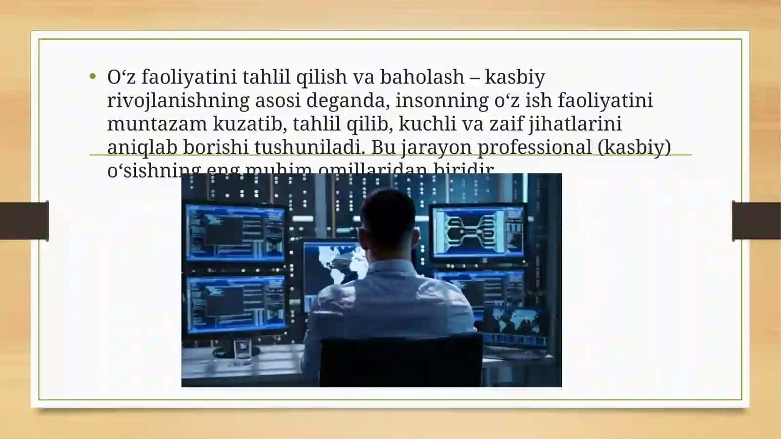 O‘zfaoliyatinitahlilqilishvabaholash–kasbiyrivojlanishasosi 2