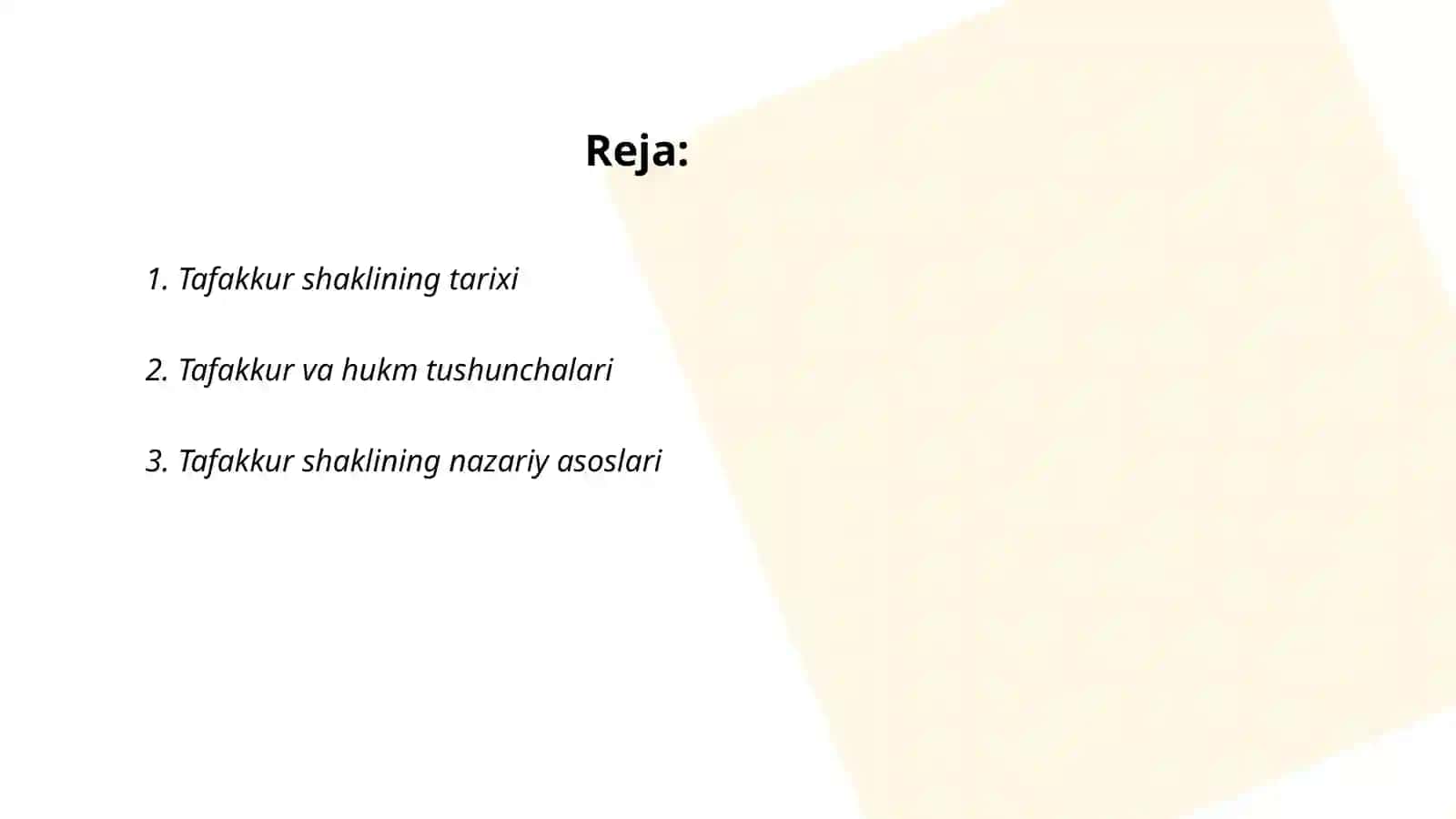 Tafakkur shaklining tarixi 2