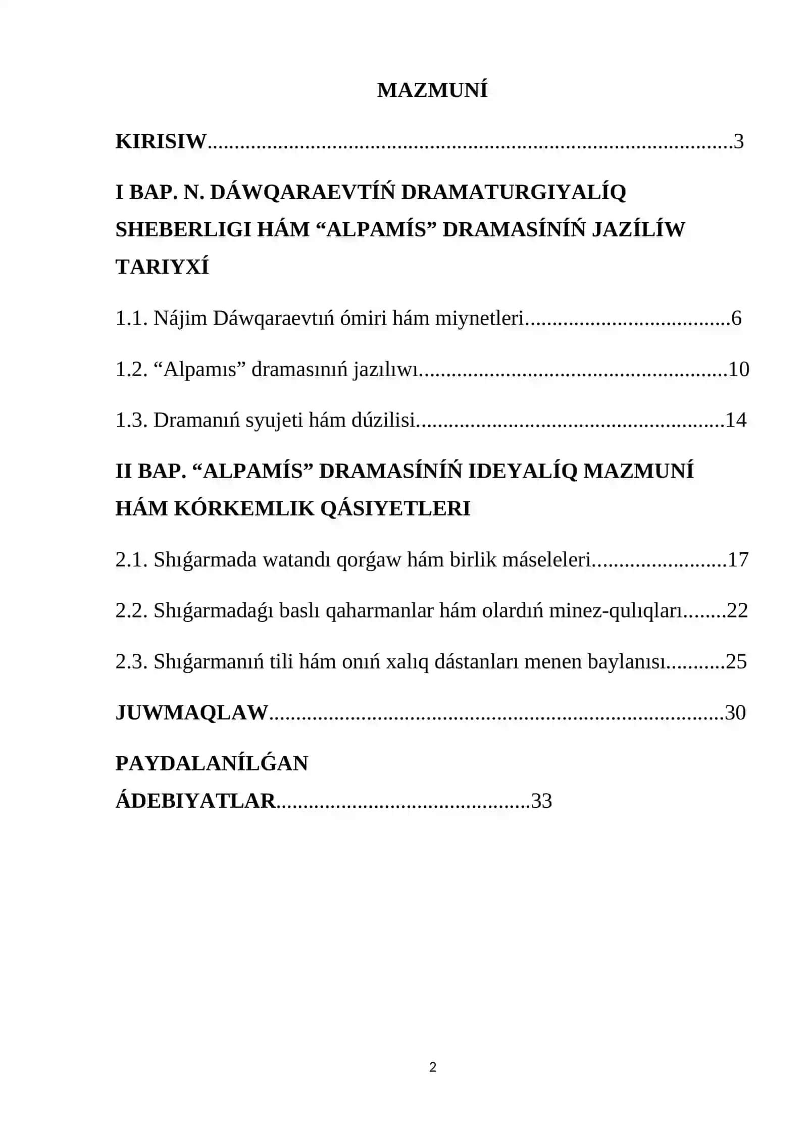 «ÁDEBIYATTANIW TEORIYASÍ» páninen 2