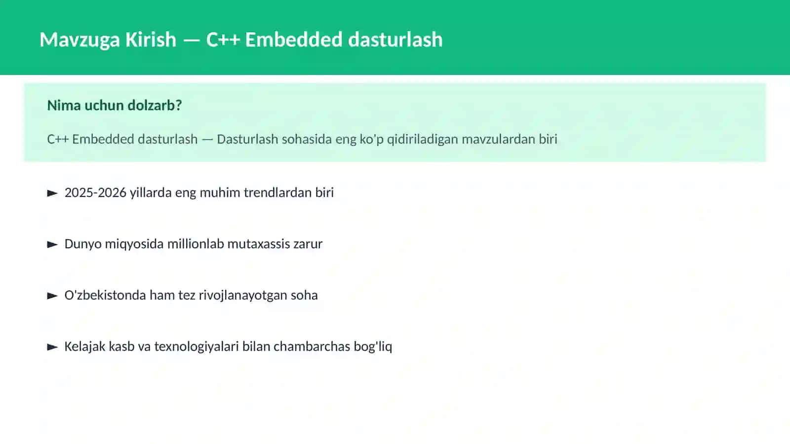 C++ VA TIZIM DASTURLASH 2
