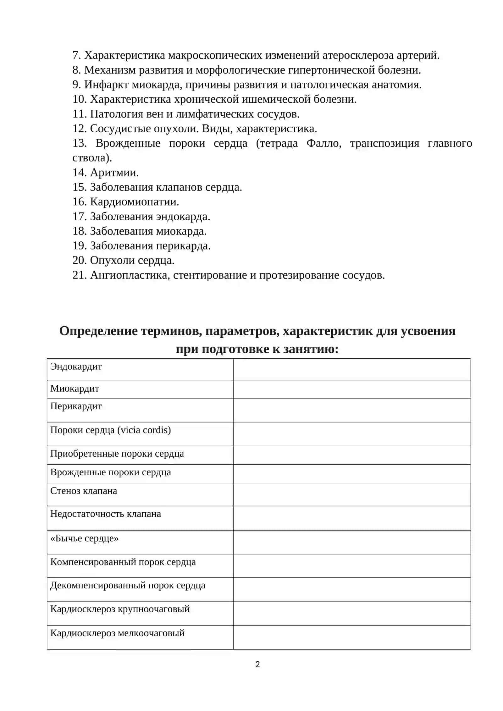 сердечно-сосудистая патология 2