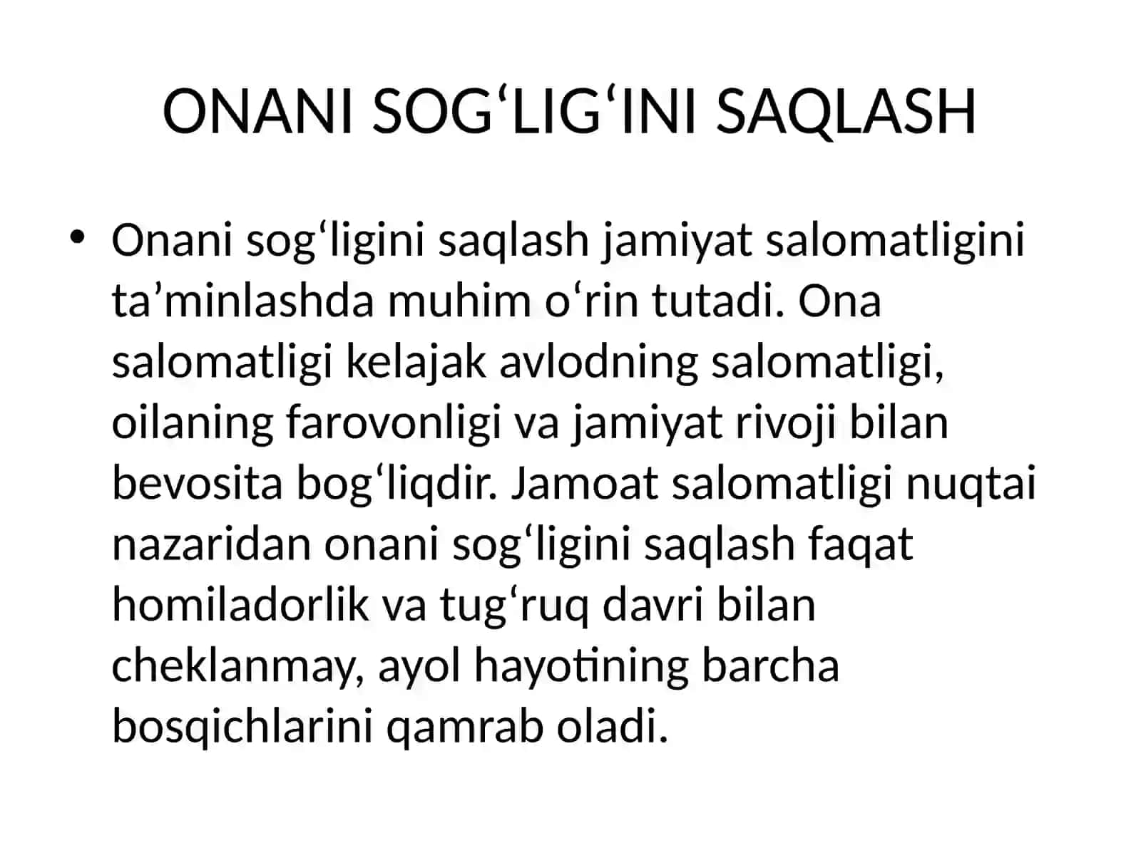 ONANI SOG‘LIG‘INI SAQLASH 2