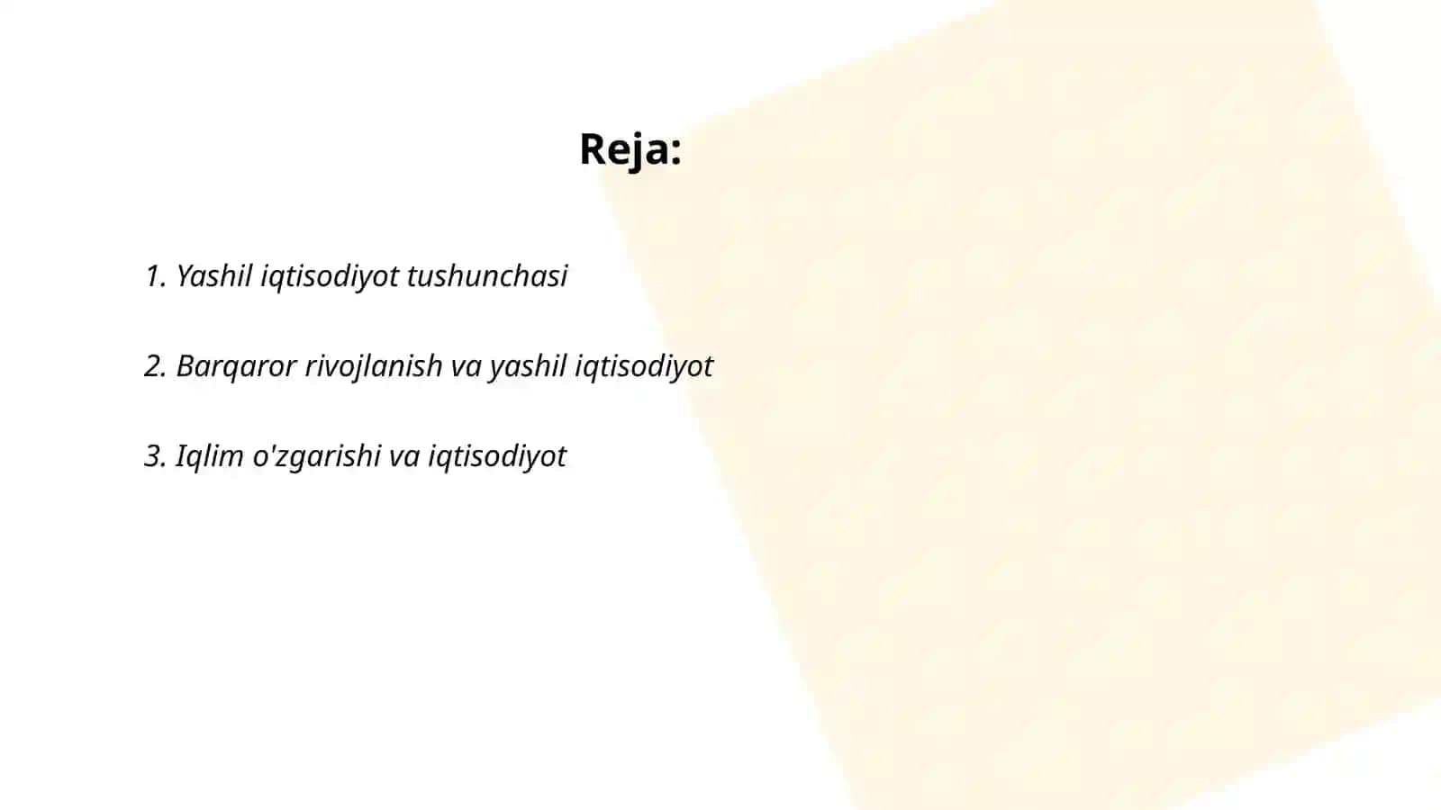 Yashil iqtisodiyot tushunchasi 2