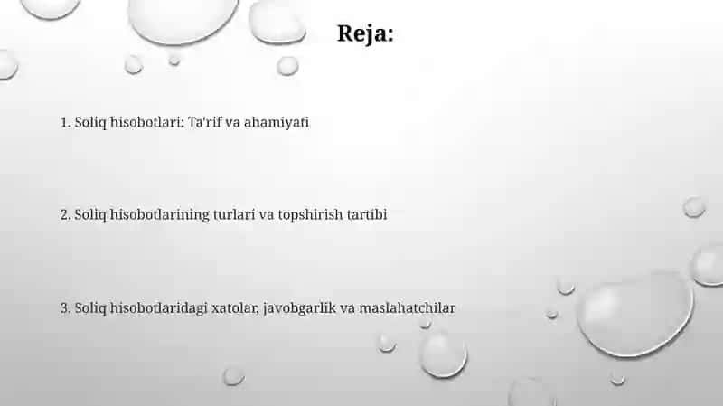 Soliq xisobotlari va ularning turlari 2