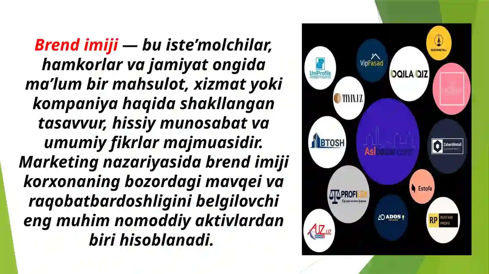 Brend imiji va uni shakllantirish omillari 2