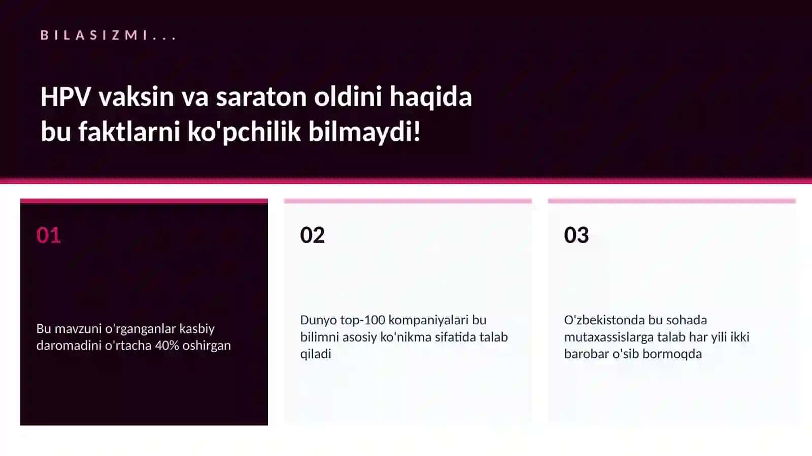 HPV vaksin va saraton oldini 2