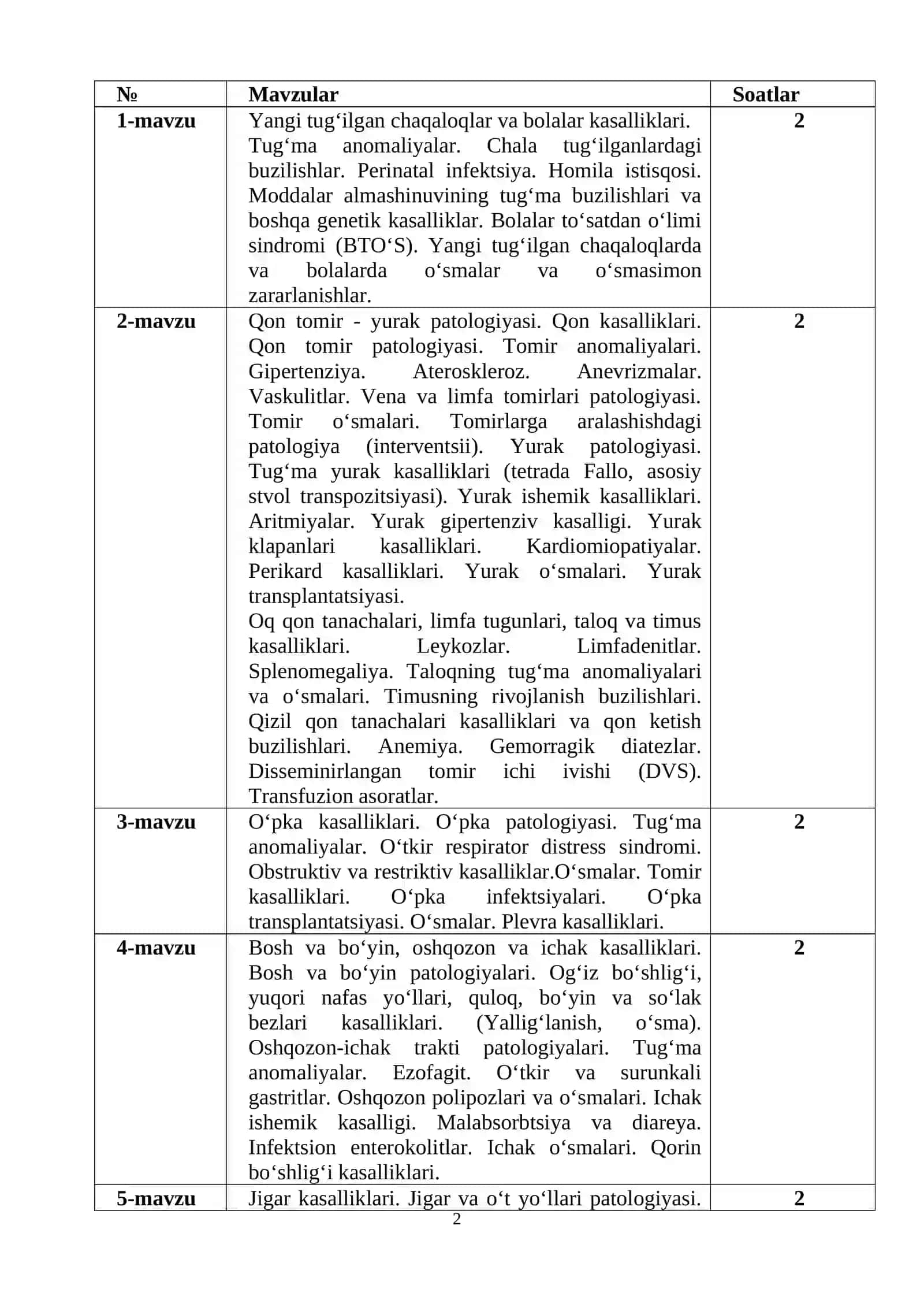 PATOLOGIK ANATOMIYA FANI MODUL DASTURI 2