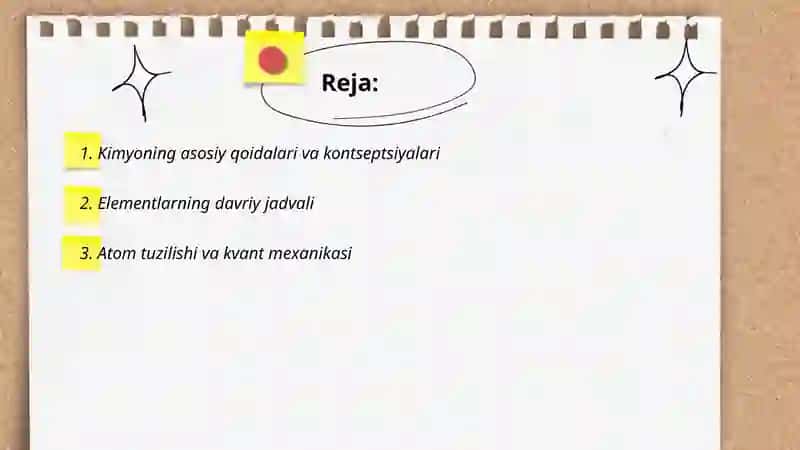 Kimyoning asosiy qoidalari va kontseptsiyalari 2