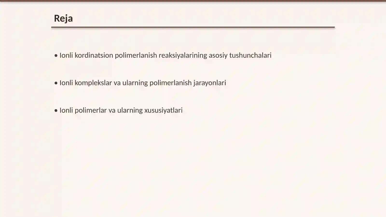 Ionli kordinatsion polimerlanish reaksiyalari 2