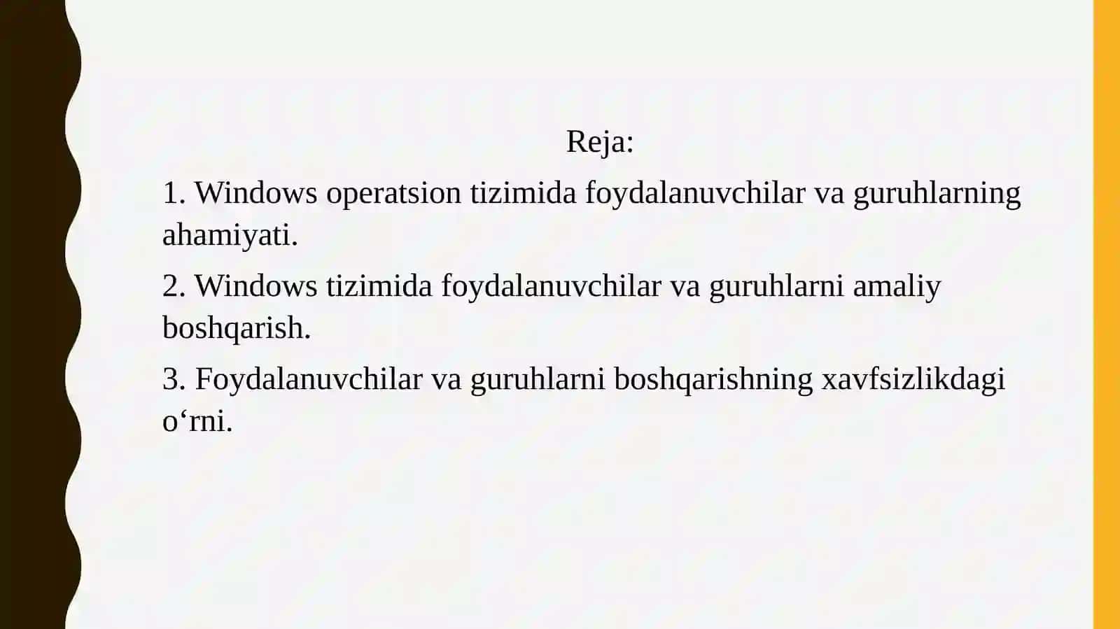 Windows operaatsion tizimida foydalanuvchilar va guruhlarni boshqarish 2