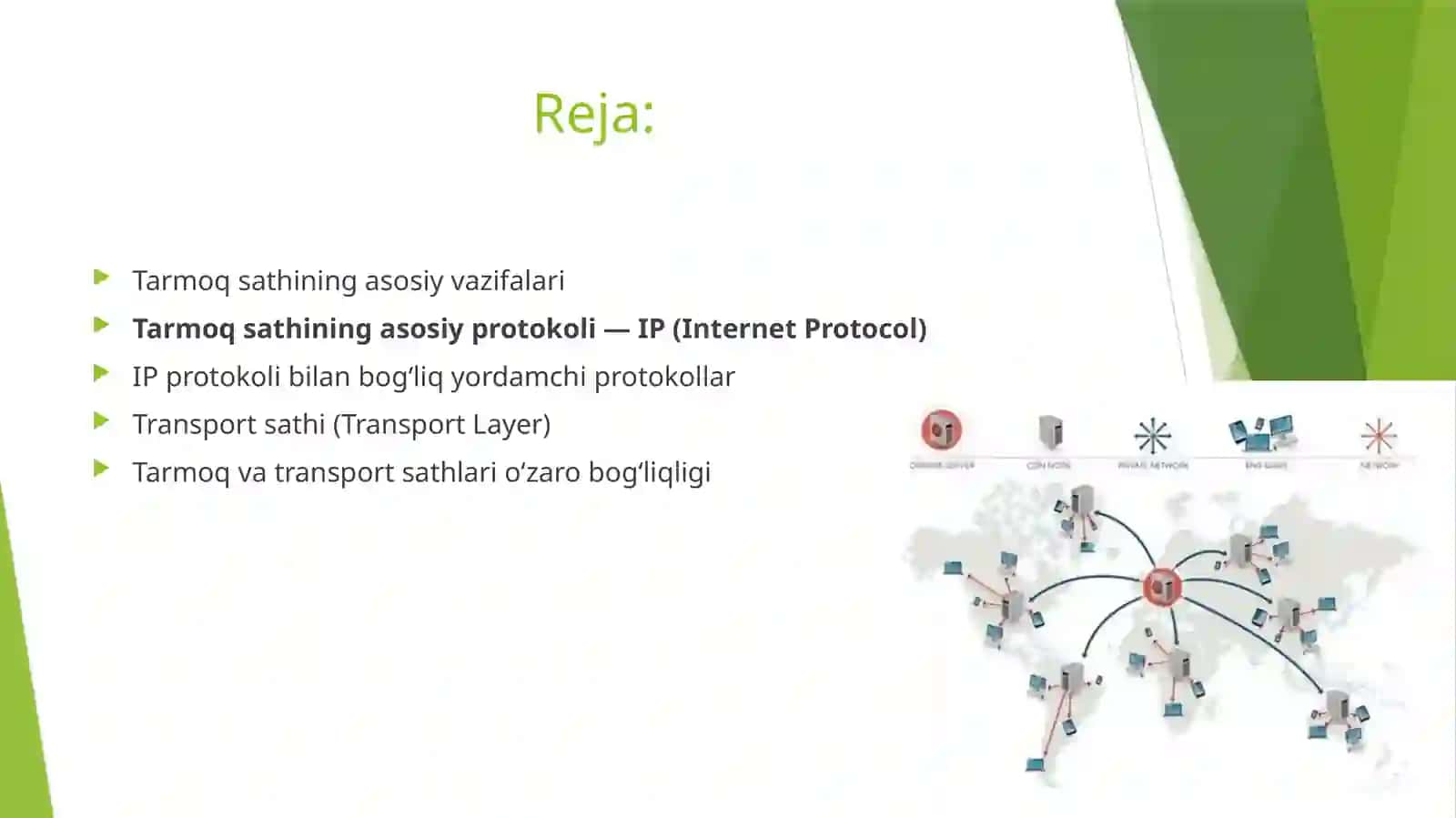 Tarmoq sathining asosiy protokoli va IP marshrutlash 2