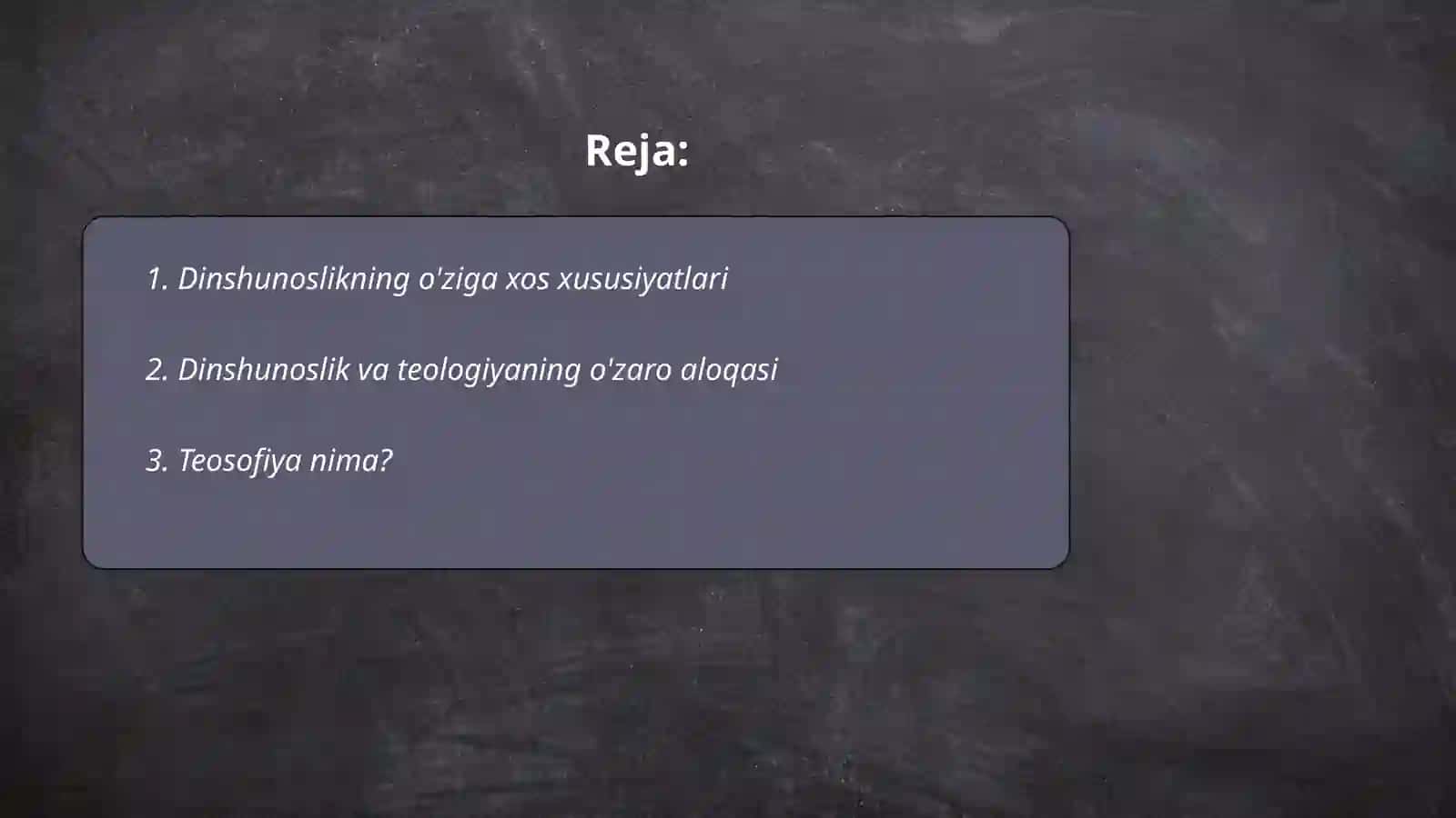 Dinshunoslikning o'ziga xos xususiyatlari 2