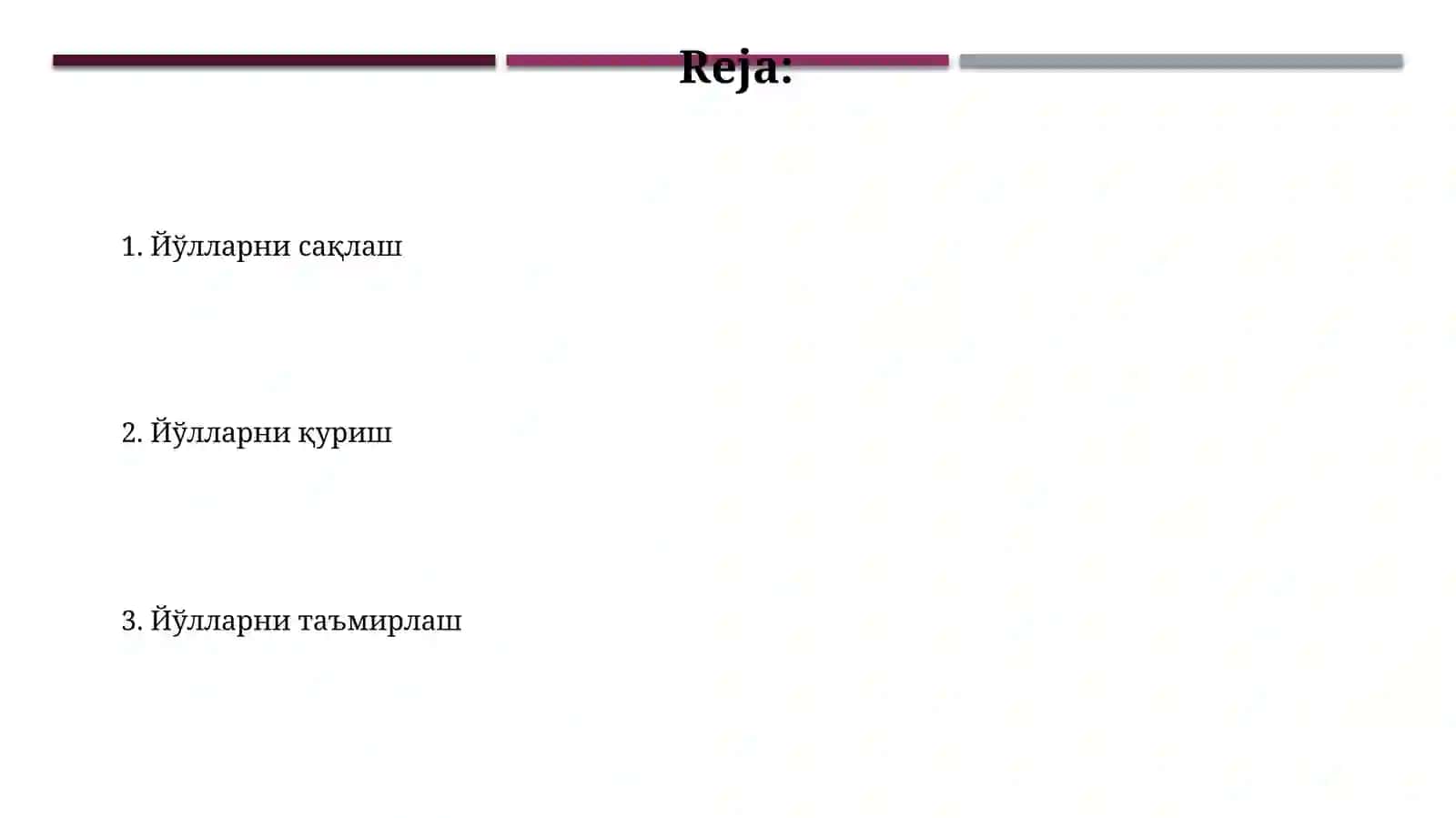 Avtomobil yo'llarini qurish ta'mirlashvasaqlash 2