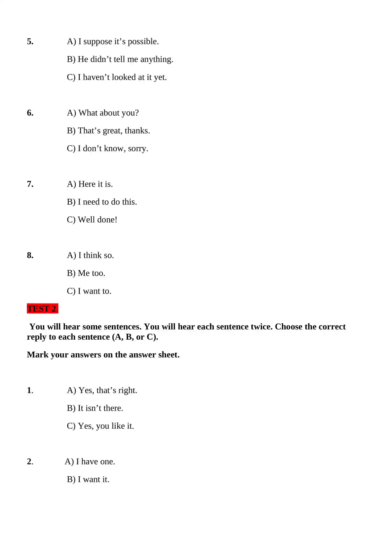 Multilevel Listening Part 1 2