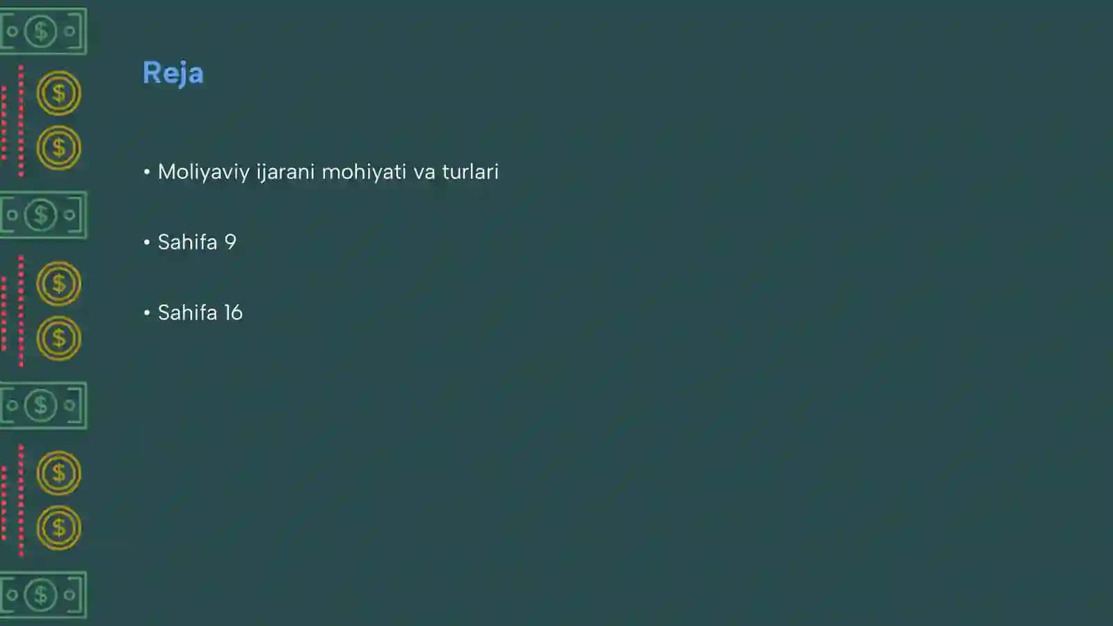 Moliyaviy ijara va uni ijarachidagi hisobi 2