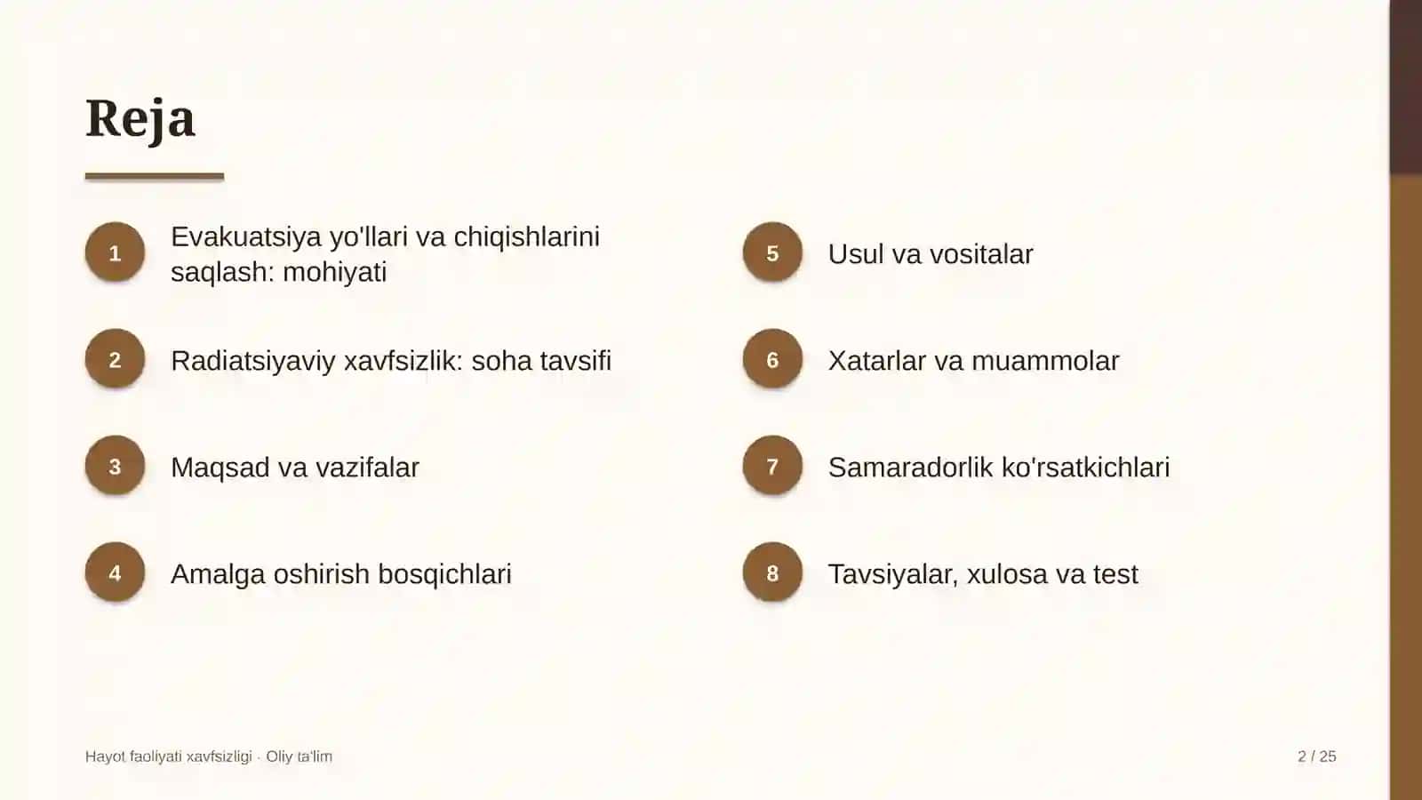 radiatsiyaviy xavfsizlik sohasida evakuatsiya yo'llari va chiqishlarini saqlash 7451 2