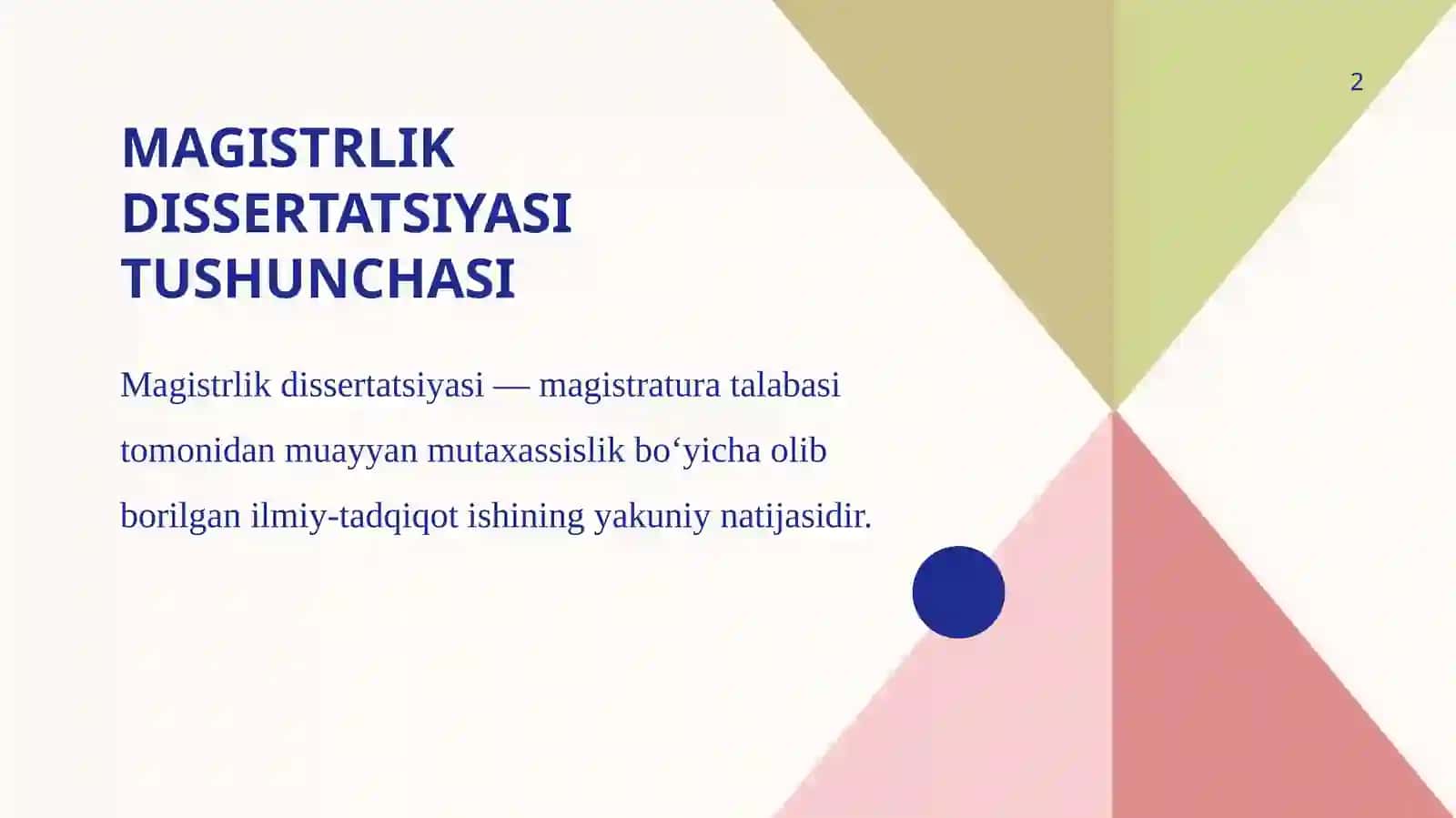 Magistirlik dissertatsiyasi tushunchasi 2