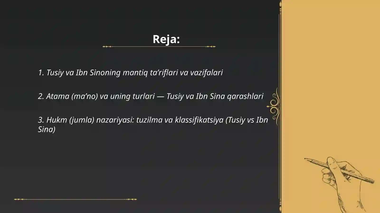 Tusiy va Ibn Sinoning mantiqiy qarashlari 2