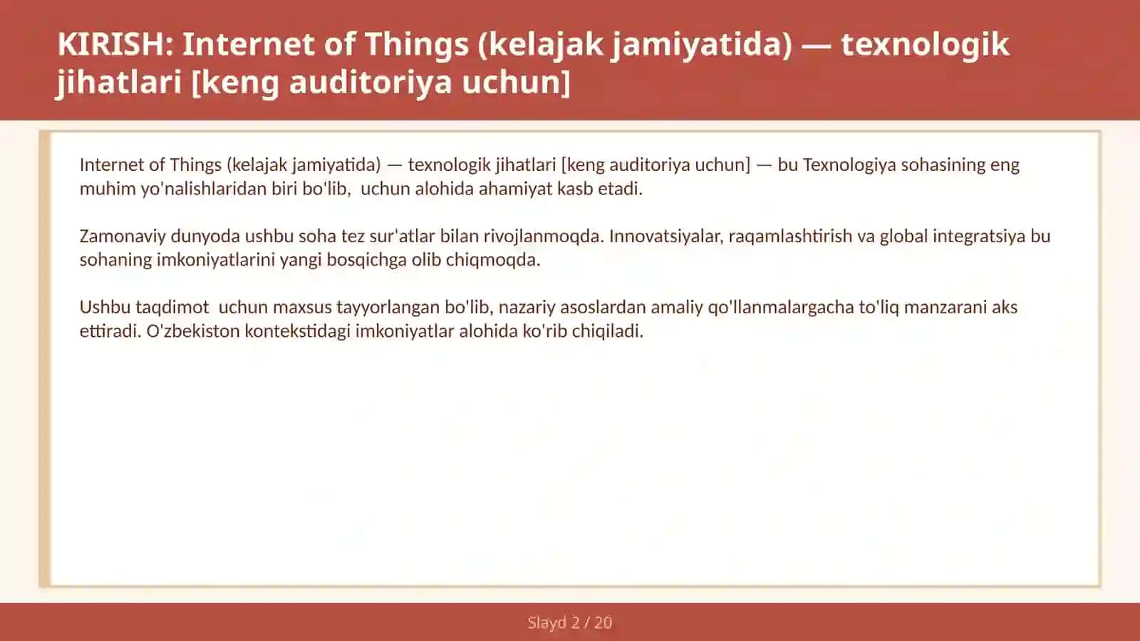 Internet of Things (Kelajak Jamiyatida) — Texnologik Jihatlari [Keng Auditoriya Uchun] 2