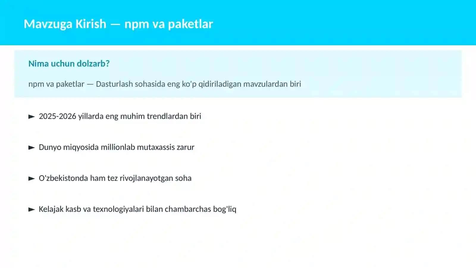 npm va paketlar 2