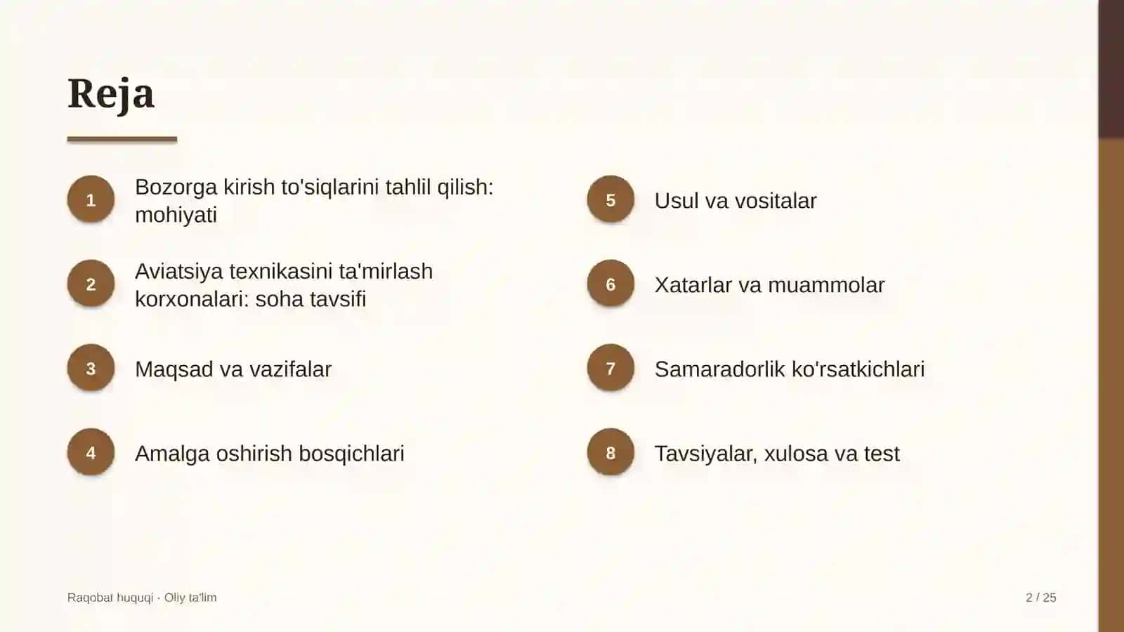 aviatsiya texnikasini ta'mirlash korxonalarida bozorga kirish to'siqlarini tahlil qilish 4086 2