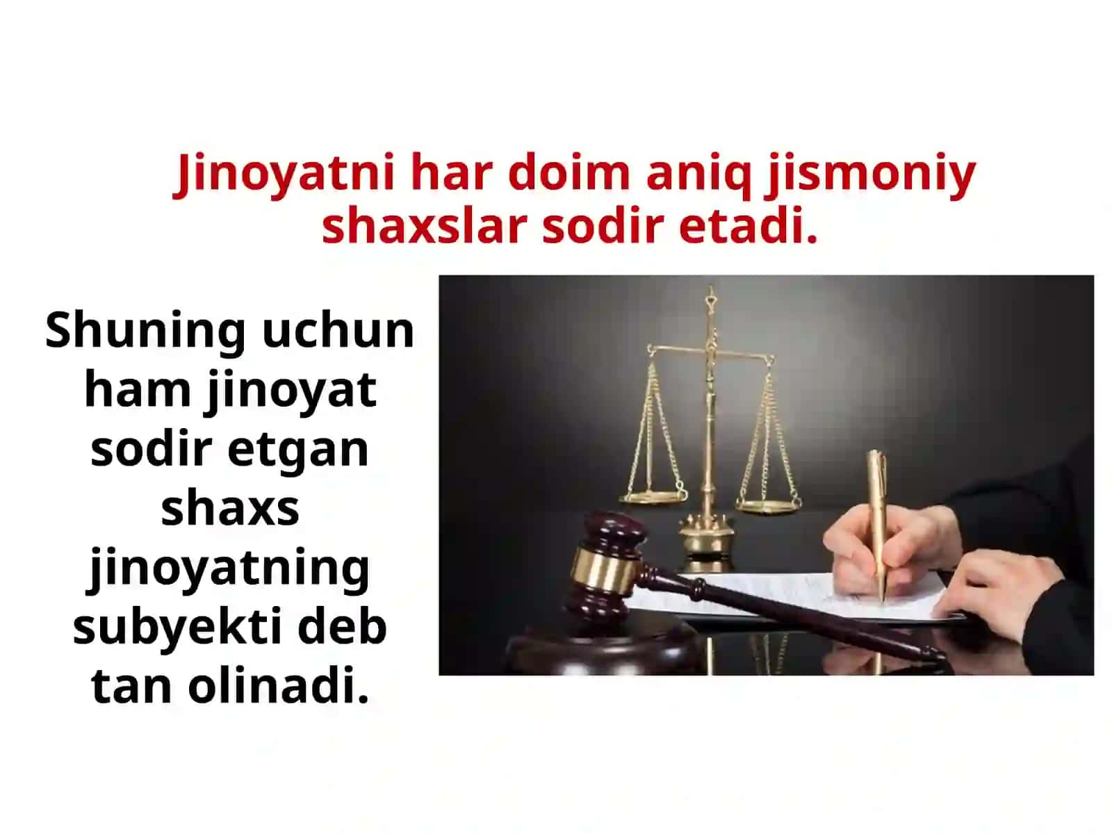 11-sinf Huquq fanidan Jinoiy javobgarlik va jazo tizimi dars taqdimoti 2