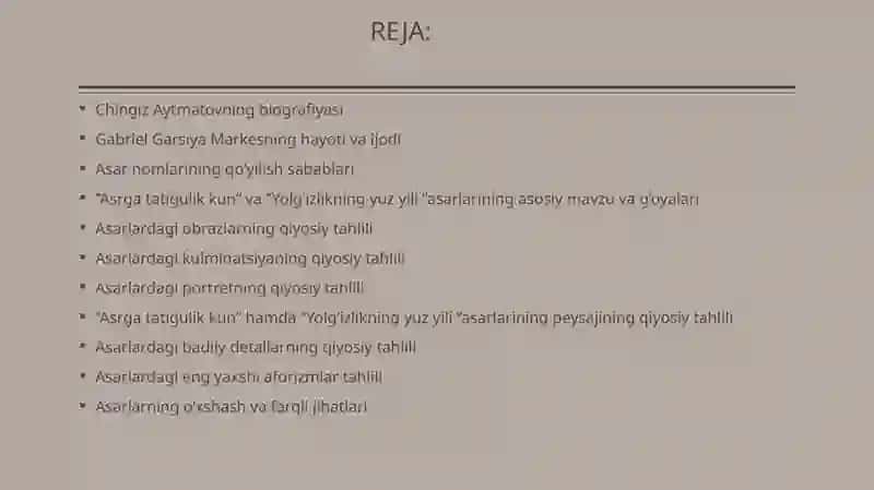 Asrgatatigulikkun va Yolg'izlikning yuzyili asarlarining qiyosiy tahlili 2