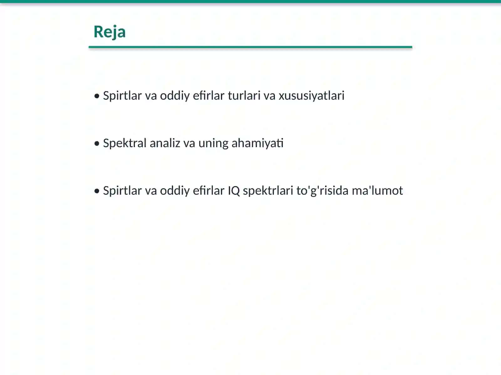 Spirtlar va oddiy efirlar IQ spektrlari 2