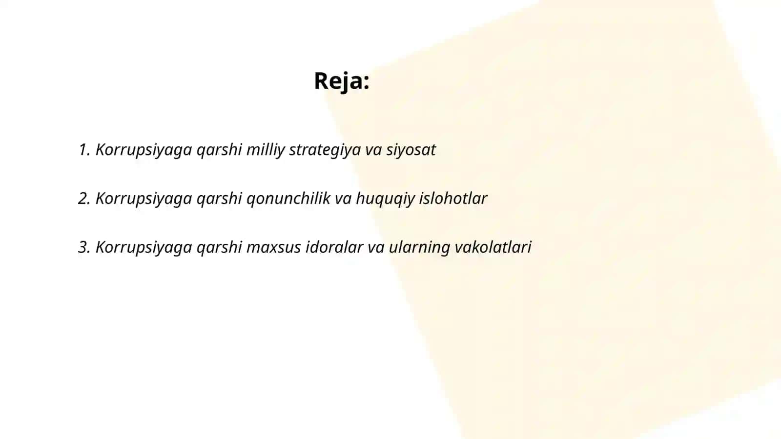 Korrupsiyaga qarshi milliy strategiya va siyosat 2