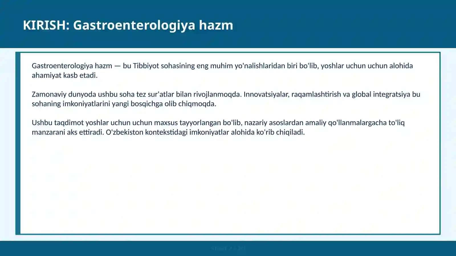 Gastroenterologiya hazm 2