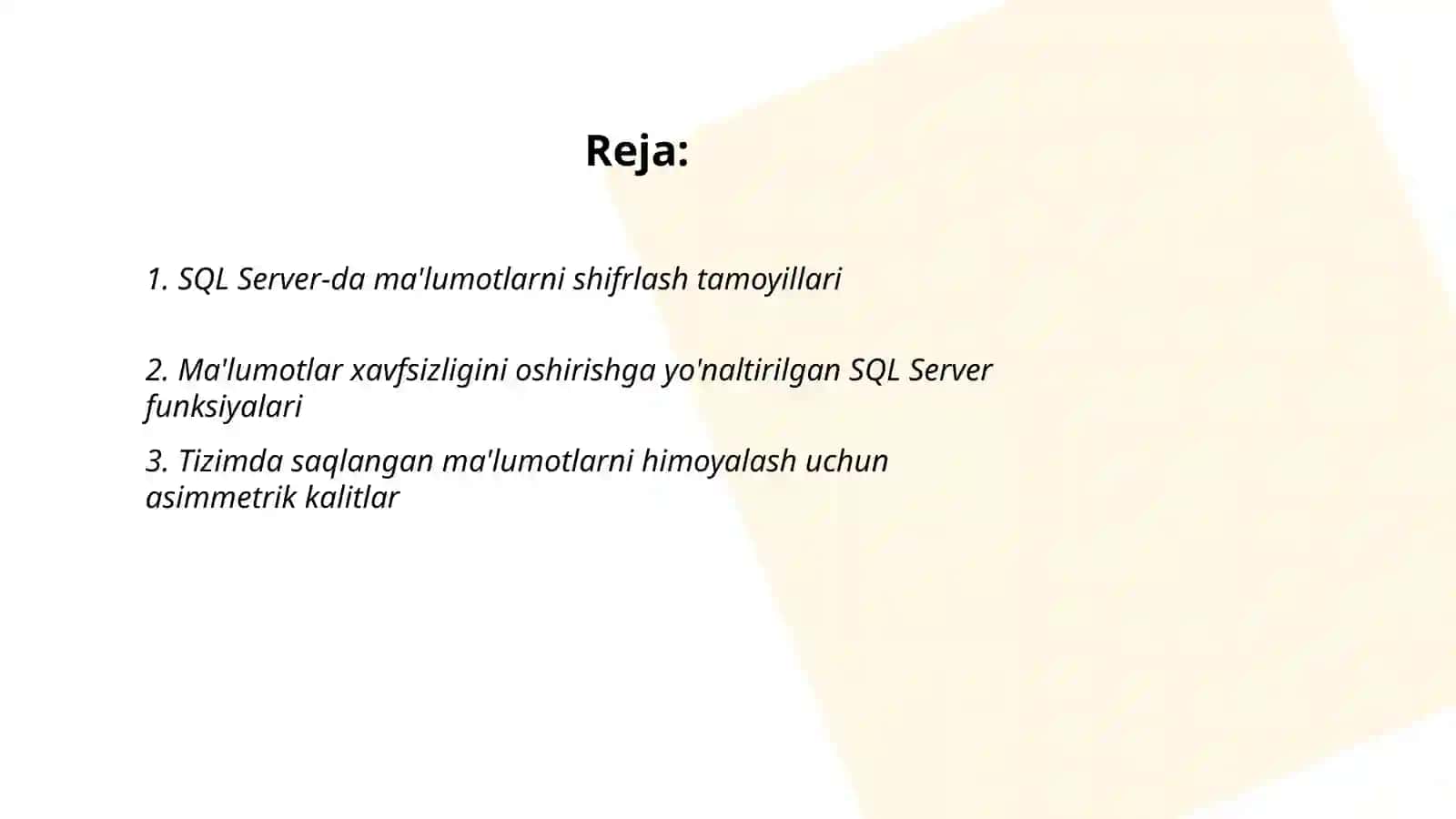 SQL Server-da ma'lumotlarni shifrlash tamoyillari 2