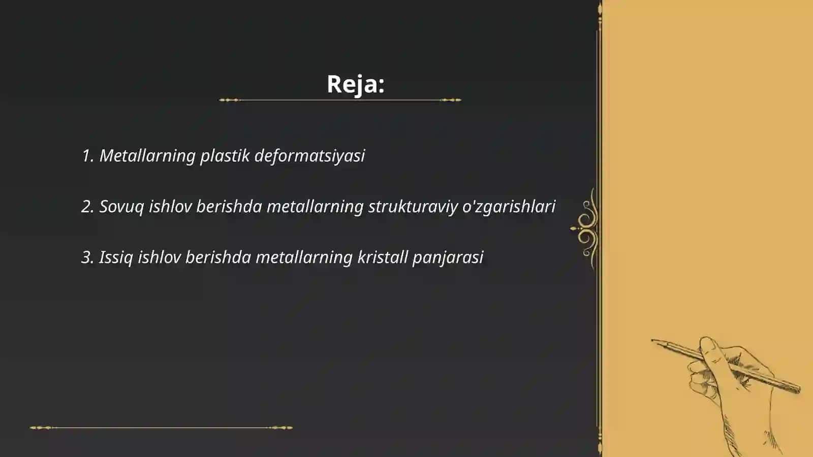 Metallarning sovuq va issiq ishlov berish sharoitlarida deformatsiya xususiyatlari 2