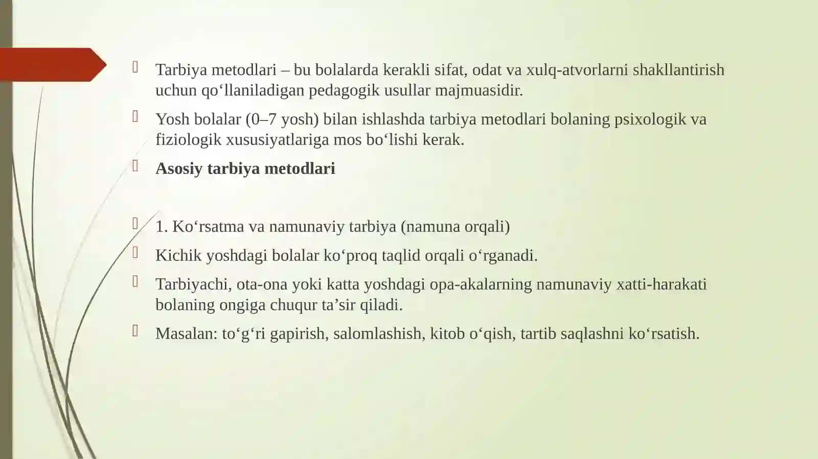 Yoshbolalar Tarbiyametodlari 2