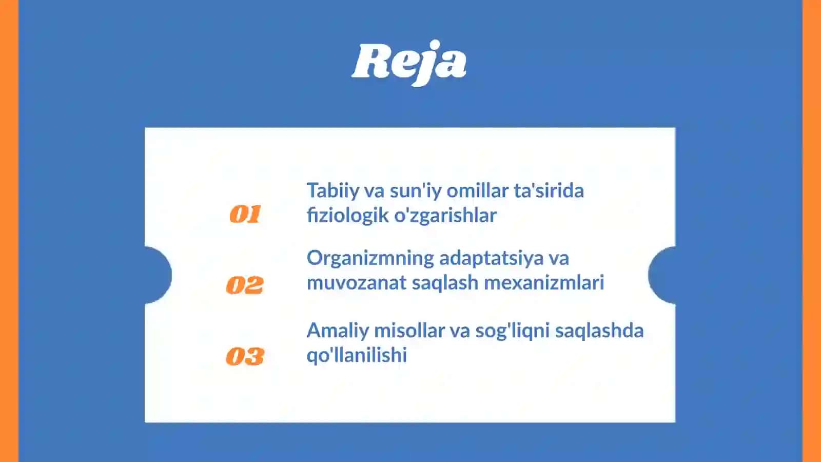 Tabiiy va sun'iy omillar ta'sirida inson organizmida sodir bo'ladigan fiziologik o'zgarishlar. 2