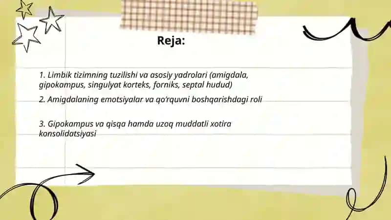 Limbik tizimi faoliyati. Gipotalam va ipofizar tizim 2