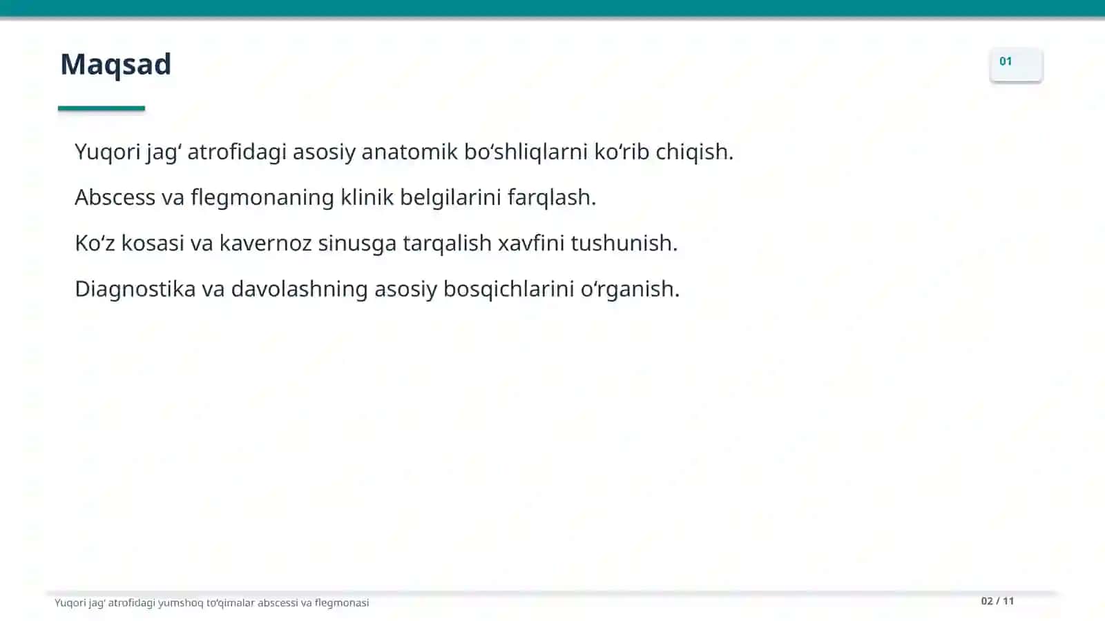 Yuqori jagʻ atrofidagi yumshoq toʻqimalari absess va flegmonalari 2