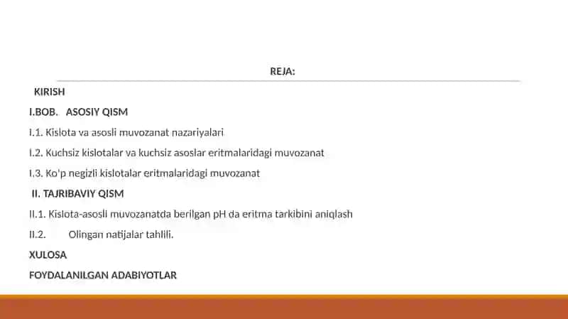 Kislota-asosli eritmalarida muvozanat 2