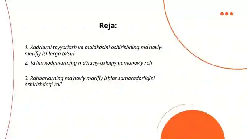 Ma'naviy marifiy ishlarning samaradorligini oshirishda kadrlarning o'rni 2