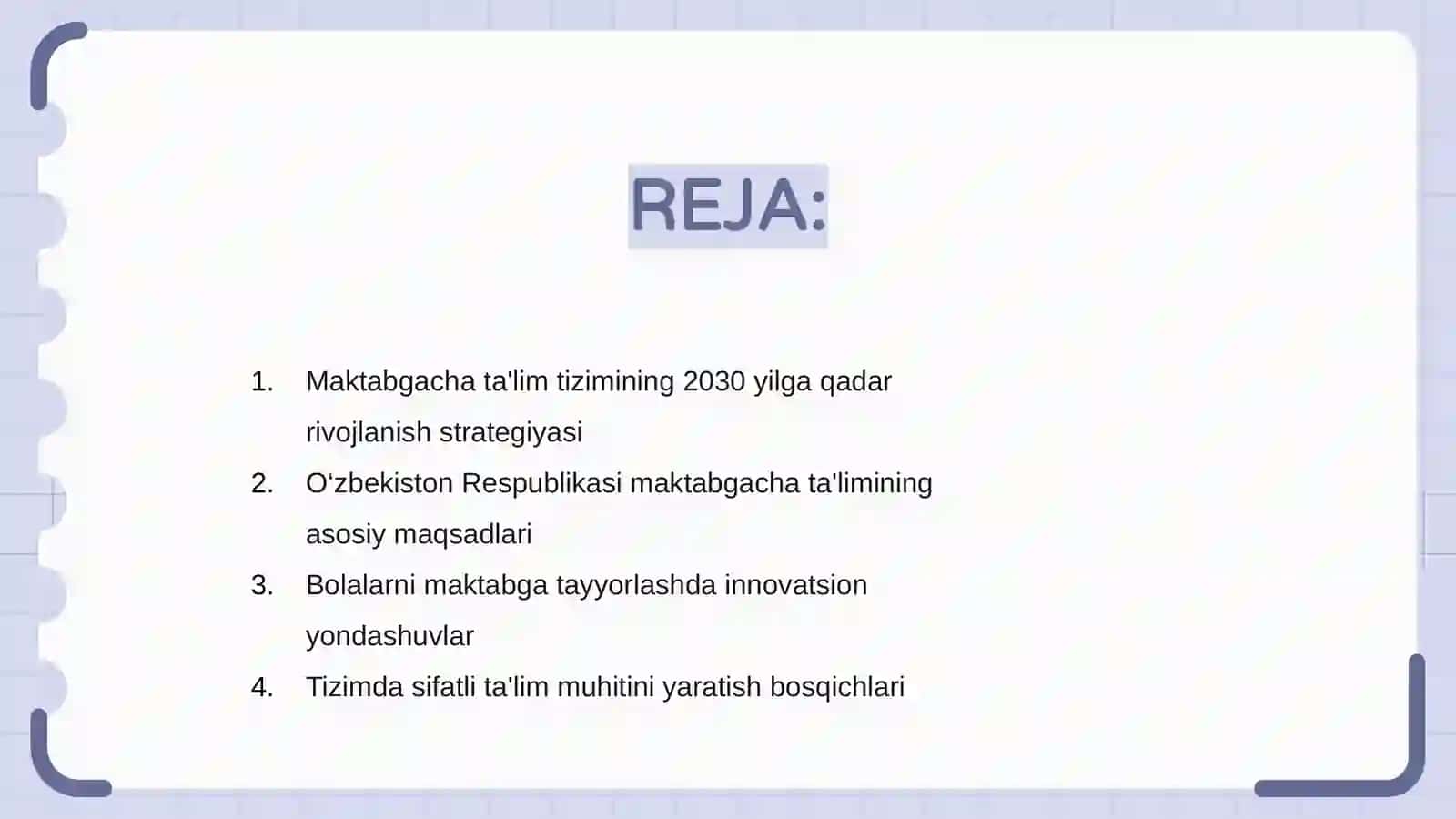 Maktabgacha ta'lim tizimini 2030-yilgacha rivojlantirish konsepsiyasi 2