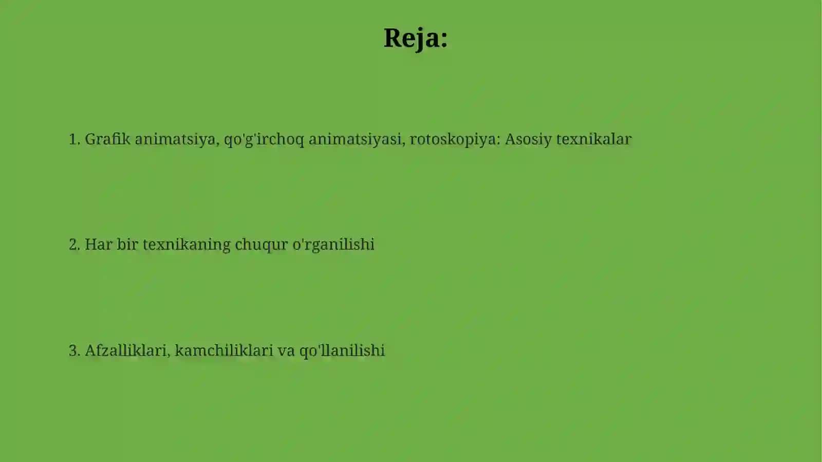 Klassik animatsiya usullari 2